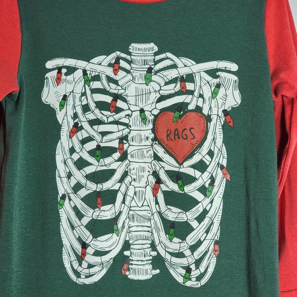 RAGS Christmas Skeleton Romper 2T Boys Jumpsuit Coverall Modal Cotton Pull On - Picture 3 of 5